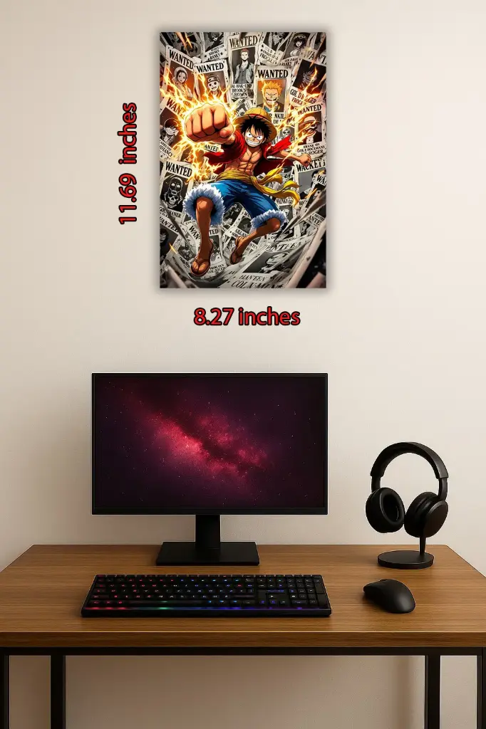 Luffy (wanted) Poster A4